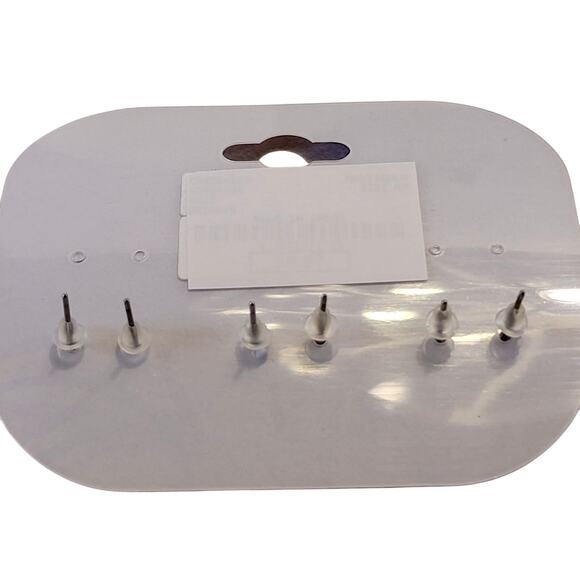 Charlie Girl Heart Stud Earrings Set Yellow Pink Red Rhinestone Trim Kidcore - Picture 2 of 7